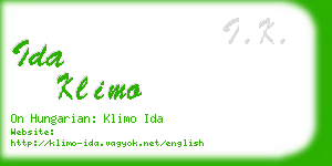 ida klimo business card